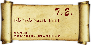 Töröcsik Emil névjegykártya