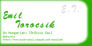 emil torocsik business card